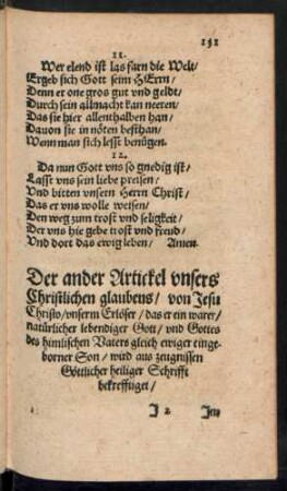 Der ander Artickel unsers Christlichen glaubens/ von Jesu Christo/ unserm Erlöser ...