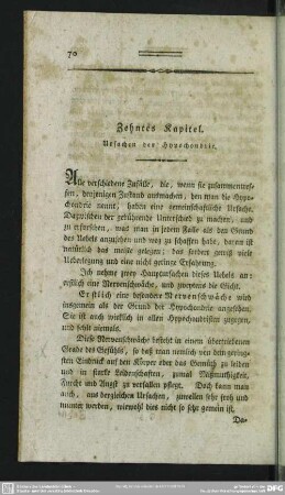 Zehntes Kapitel. Ursachen des Hypochondrie