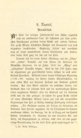 2. Kapitel. Rückblick
