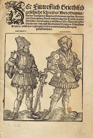 Der fürtrefflich griechisch Geschicht-Schreiber Herodianus