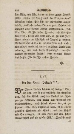 LVI. An den Herrn Hofrath **