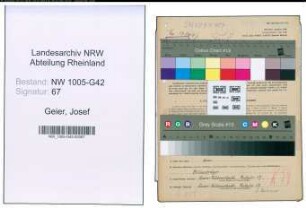 Entnazifizierung Josef Geier , geb. 04.12.1892 (Vertreter)