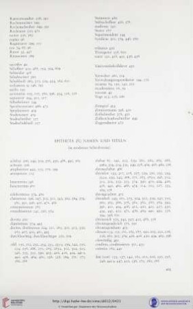 Epitheta zu Namen und Titeln