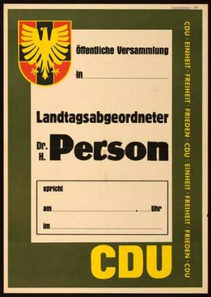 CDU - Christlich Demokratische Union, Landtagswahl 1960
