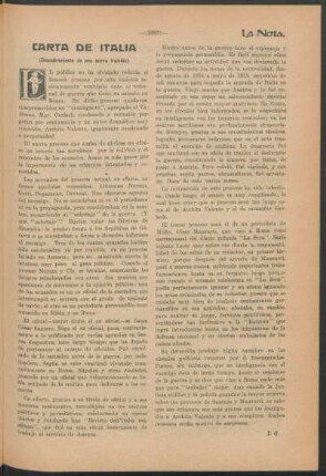 Carta de Italia : (Descubrimiento de una nueva traición)