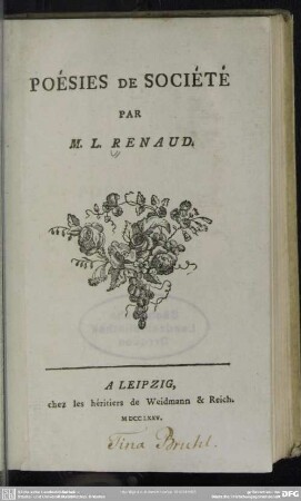 Poésies De Société