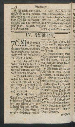 IV. Bußlieder