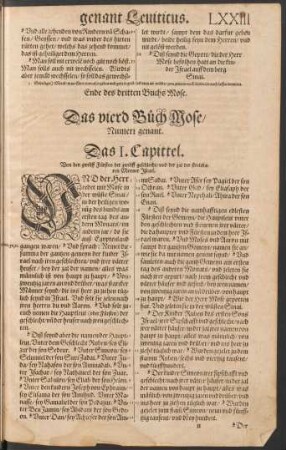 Das vierd Buch Mose/ Numeri genant.