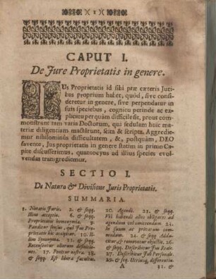 Caput I. De Jure Proprietatis in genere.