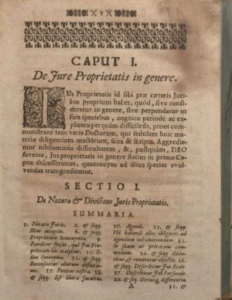 Caput I. De Jure Proprietatis in genere.
