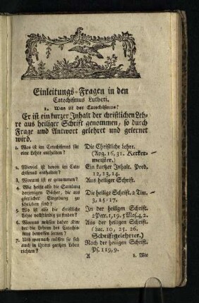 Einleitungs-Fragen in den Catechismus Lutheri