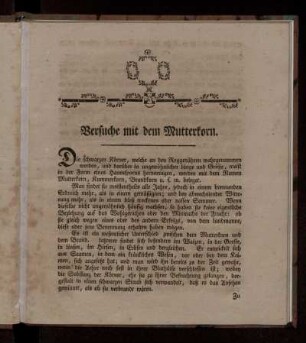 Versuche mit dem Mutterkorn.