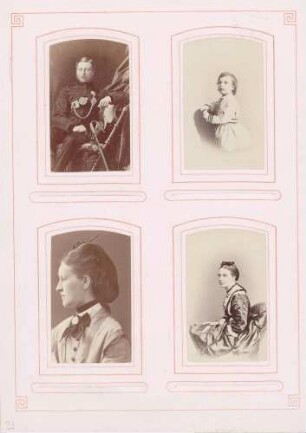 links oben: Prinz Arthur rechts oben: Unbekannt (Knabe) links unten: Unbekannt (Dame) rechts unten: Unbekannt (Dame)
