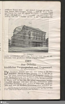 Aus Döbelns kirchlicher Vergangenheit und Gegenwart