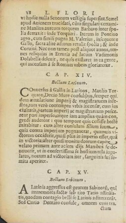 Cap. XIV. Bellum Latinum / Cap. XV. Bellum Sabinum
