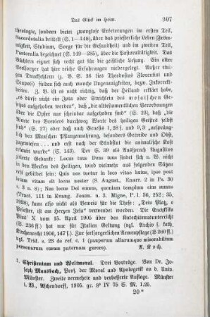 307-309 [Rezension] Mausbach, Joseph, Christentum und Weltmoral
