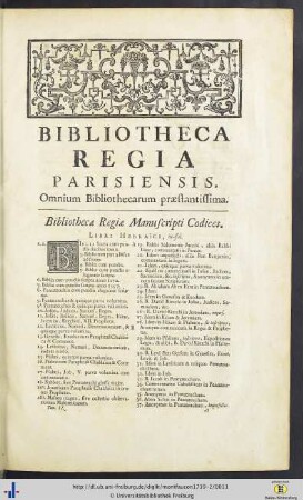 Bibliotheca Regia Parisiensis.