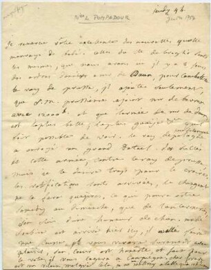 Korrespondenz von Jeanne Antoinette Poisson marquise de Pompadour an Étienne-François de Choiseul