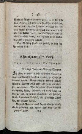 Achtundzwanzigster Brief. Lovelace an Belford. - Dreyßigster Brief. Lovelace an Belford.
