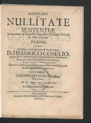 De Nullitate Sententiae