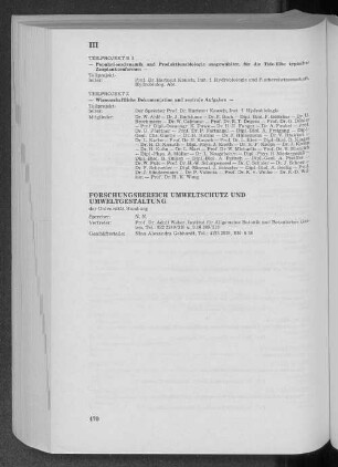 Forschungsbereich Umweltschutz und Umweltgestaltung