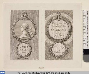 Titel und Portrait zum Lauenburger genealogischen Kalender auf das Jahr 1783