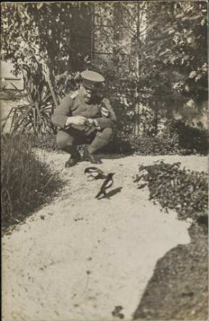 [Soldat mit zwei Elstern]