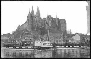 Meißen. Albrechtsburg und Dom - Elbe m. Dampfer Wettin