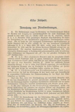 Elfter Abschnitt. Benutzung von Dienstwohnungen.