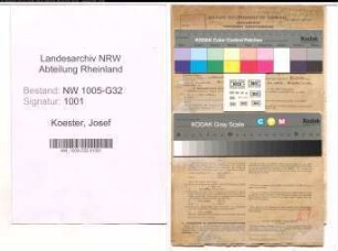 Entnazifizierung Josef Koester , geb. 13.04.1908 (Baufuehrer)