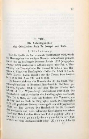 67-157 Das Generalvikariat Ellwangen (1812-1817) und sein erster Rat Dr. Joseph von Mets