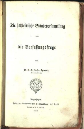 Die holsteinische Ständeversammlung und die Verfassungsfrage