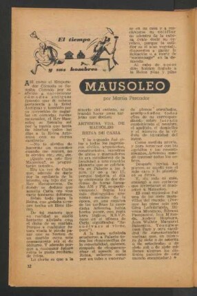 Mausoleo : El tiempo y sus hombres
