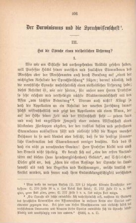 406-416 Der Darwinismus und die Sprachwissenschaft : Fortsetzung