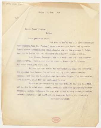 Brief an Josef Wizina : 21.06.1919