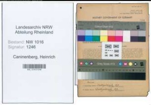 Entnazifizierung Heinrich Caninenberg , geb. 06.01.1889 (Landwirt)