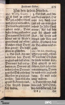 Um den lieben Frieden.