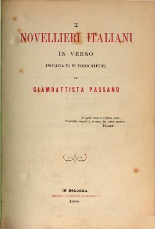 I Novellieri Italiani in verso