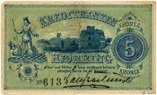 Geldschein, 5 Kroner, 1894 - 1895?