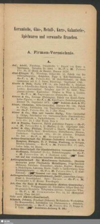 Keramische, Glas, Metall-, Kurz-, Galanterie-, Spielwaren und verwandte Brachen