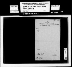 Schuldenwesen des Schutzjuden Hertz zu Albersweiler
