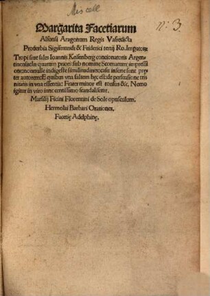 Margarita Facetiarum Alfonsi Aragonum Regis Vafredicta