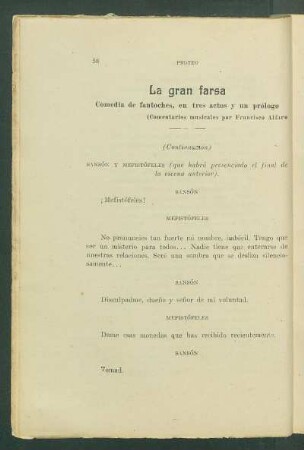 La gran farsa : Comedía de fantoches, en tres actos y un prólogo