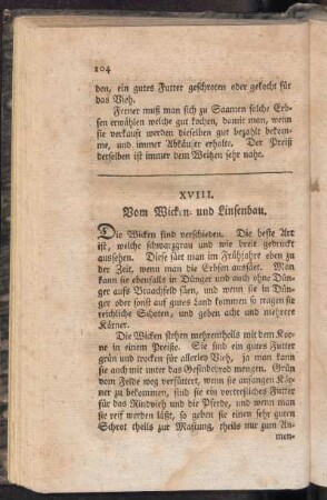 XVIII. Vom Wicken- und Linsenbau