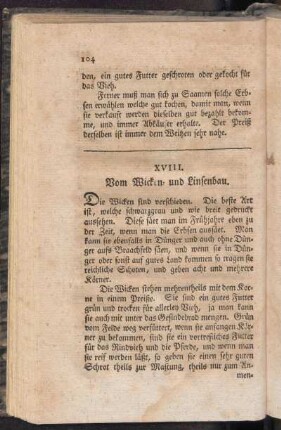 XVIII. Vom Wicken- und Linsenbau