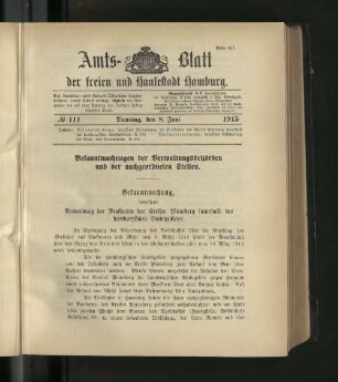 No. 111, 8. Juni 1915