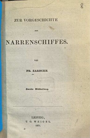 Zur Vorgeschichte des Narrenschiffes : [Sebastian Brant] [Xerographiertes Exemplar!], 2