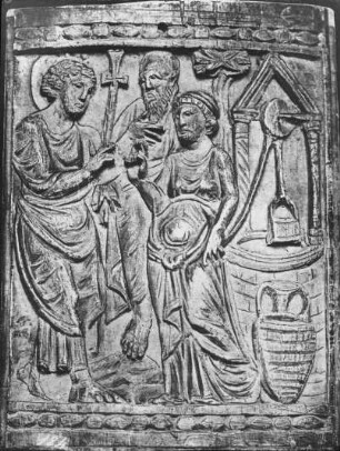 Ravenna, Dom, Thron des Maximilian, Relief
