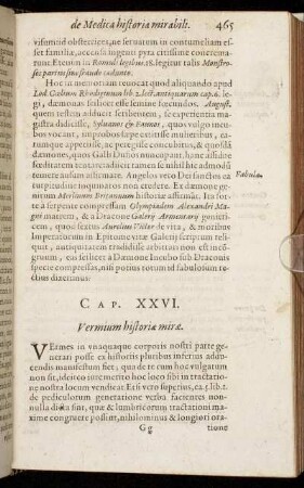 Cap. XXVI. Vermium historiæ miræ.