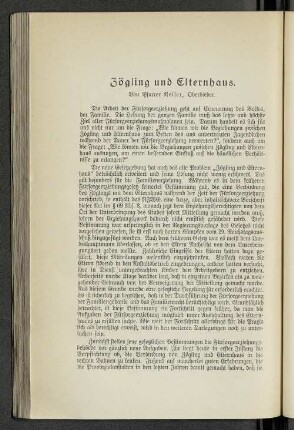 Zögling und Elternhaus.